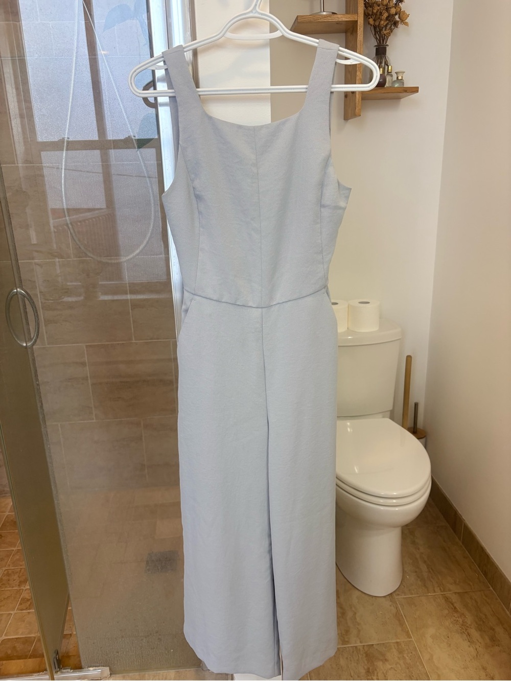 Wilfred Powder Blue Écoulement Back-Tie Wide-Leg Jumpsuit